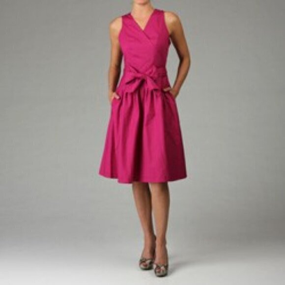 SANDRO POPLIN WRAP DRESS PINK SIZE 12 - Picture 1 of 10